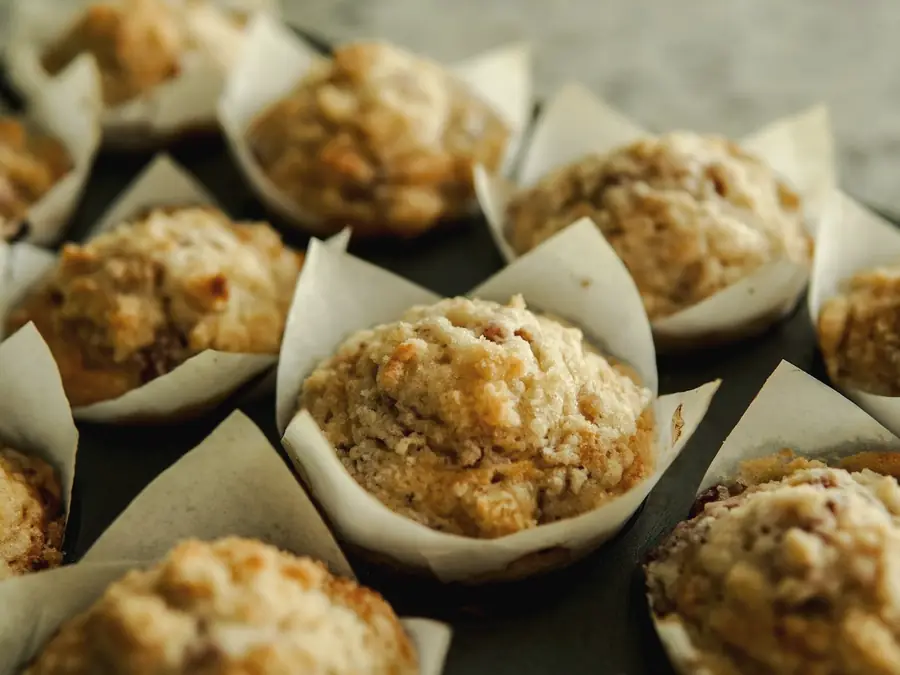 Freshly baked muffins on a table