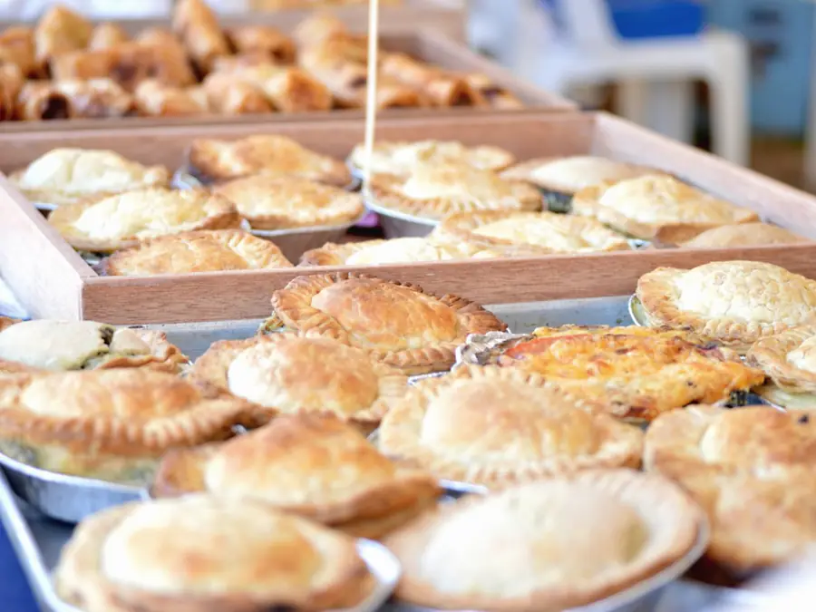 Golden glazed pies in a box